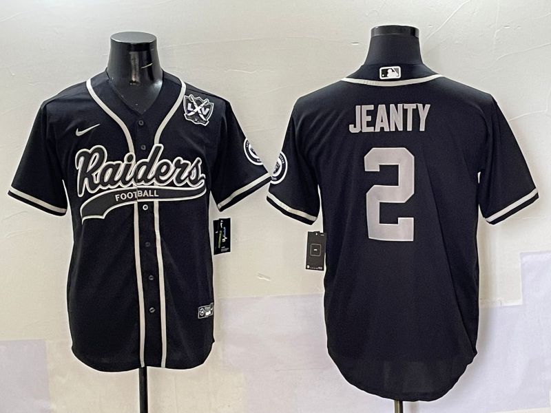 Men 2025 Oakland Raiders 2 Jeanty Black Joint Name Nike Limited NFL Jersey style 6